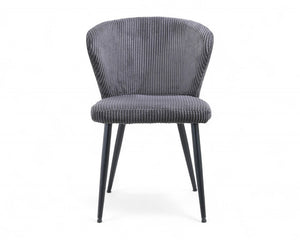 Chaise velours cotelé gris - Rousseau - Souffle d'intérieur
