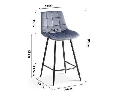 Chaises de bar avec 4 pieds gris foncé - Rousseau Furniture - Souffle d'Intérieur