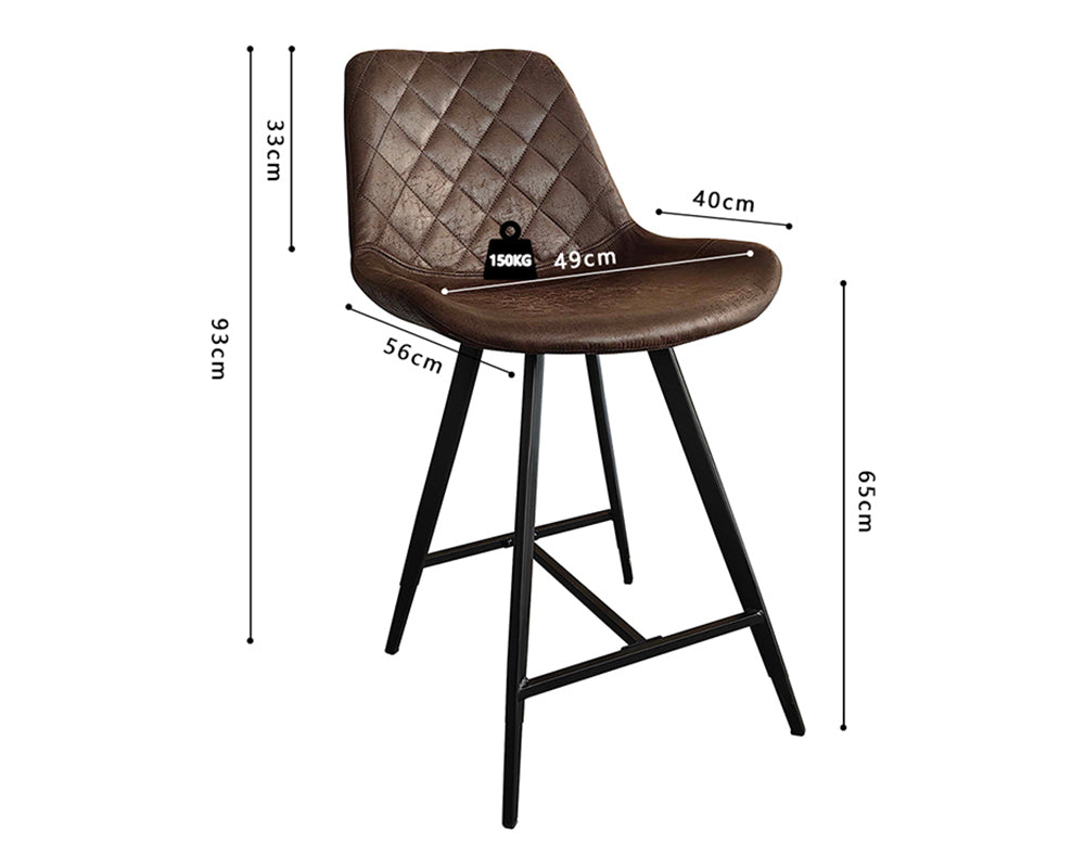 Chaises de comptoir cuisine brun foncé - Rousseau Furniture - Souffle d'Intérieur