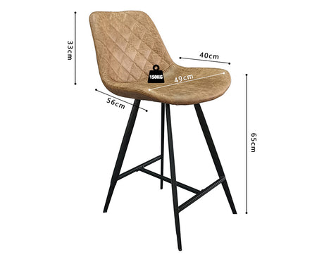 Chaises de comptoir cuisine cognac - Rousseau Furniture - Souffle d'Intérieur