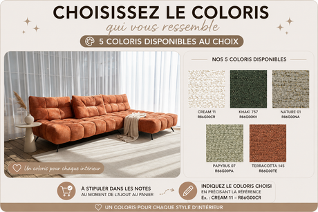 canape d'angle avec dossiers basculants avance recule