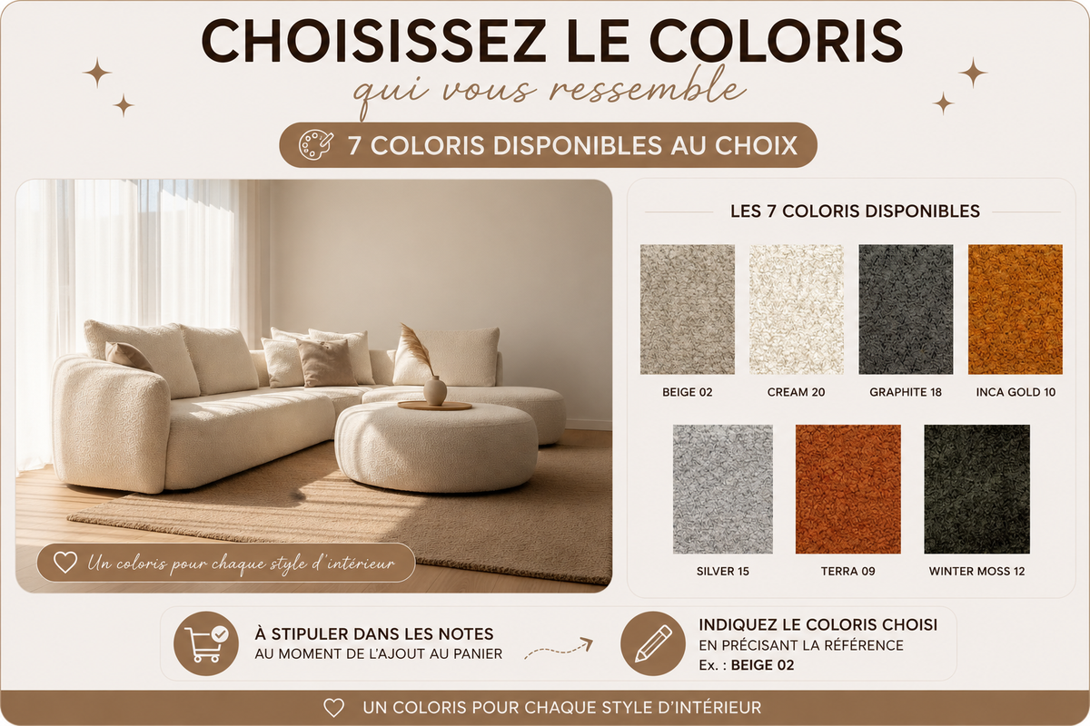 canape d'angle arrondi bouclette - confortluxe