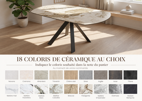 choix des coloris de la table austin akante