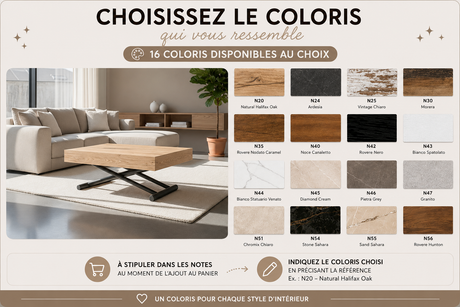 table basse relevable et extensible