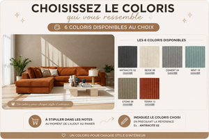 canape d'angle en velours cotelé avec choix de coloris - confortluxe