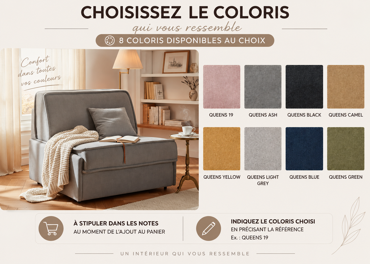 Fauteuil convertible 1 place - Yvan