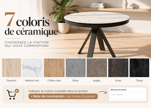 Table ronde céramique extensible - Chanterelle Akante