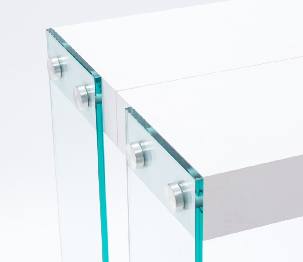 White extendable console L85 H76 D50cm - Georges