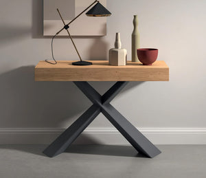Console extensible bois et pieds métal - Ozzio - Souffle d'intérieur