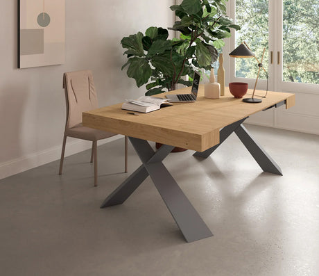 Console extensible bois et pieds métal - Ozzio - Souffle d'intérieur