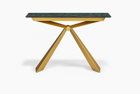 console d'entree design marbre vert vue de face