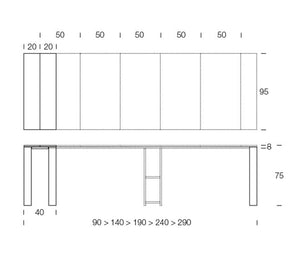 Console table extensible 5 rallonges plateau céramique - Altacom - Souffle d'intérieur