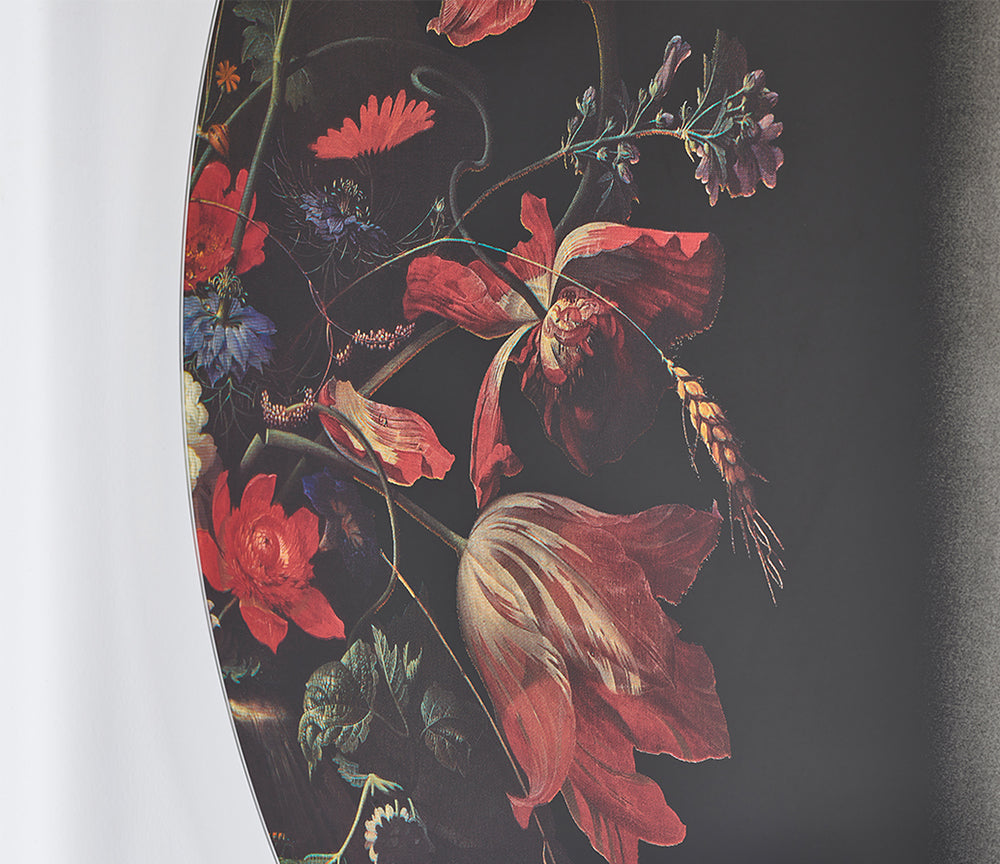 Miroir rond motif floral Museo – vue de profil