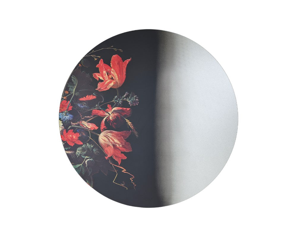 Miroir rond mural design moderne Museo – vue de face – déco fleur de lys 