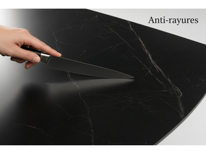 Table à manger extensible ceramique marbre noir - Terenceta