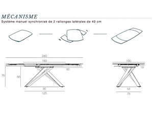 Extendable ceramic table 160x100cm - Kheo