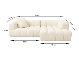Beige corner sofa 316x246cm - Moony