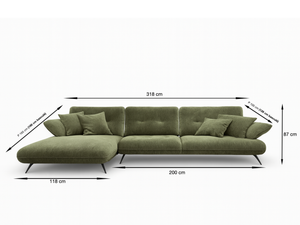 Canapé d'angle vert avance recule - Mayni
