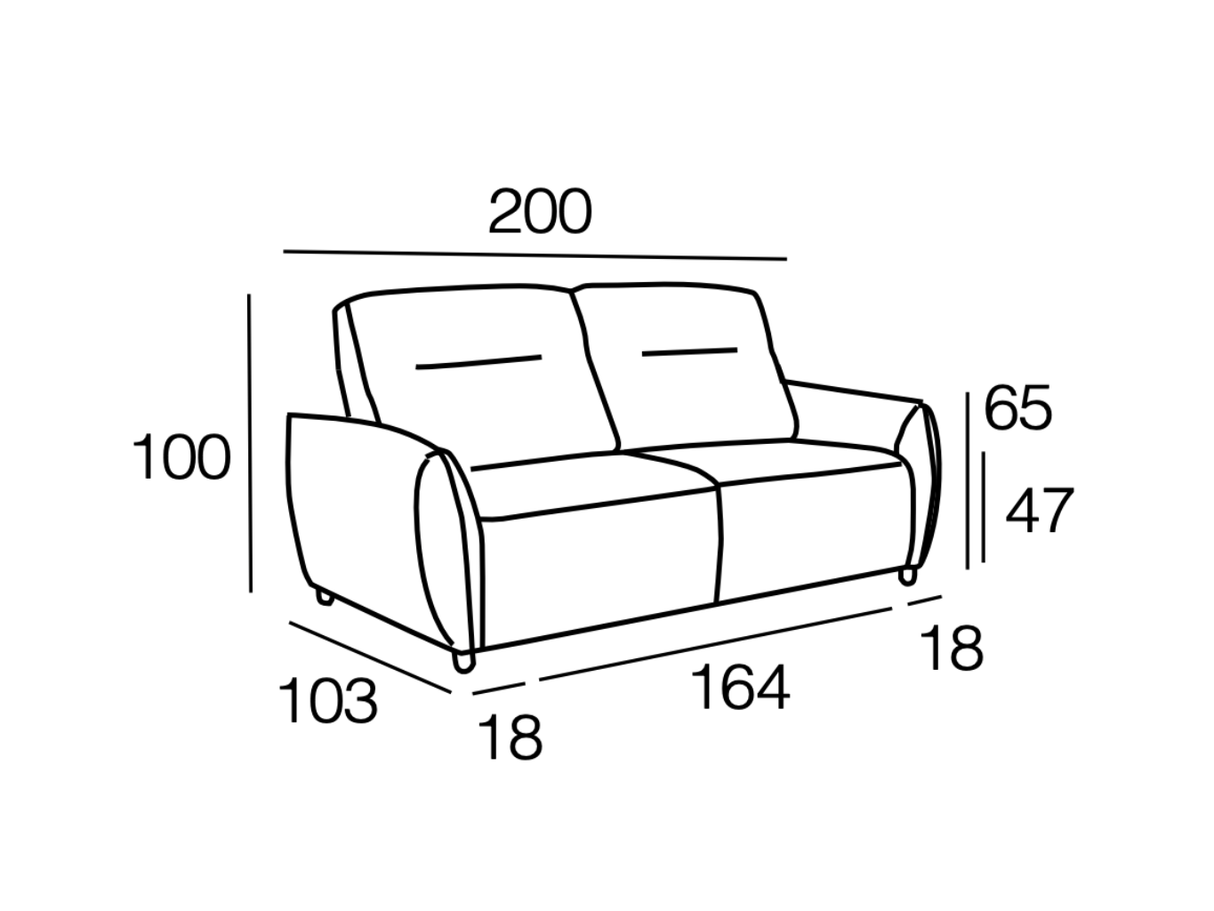 3-seater convertible sofa L174cm - Zetto