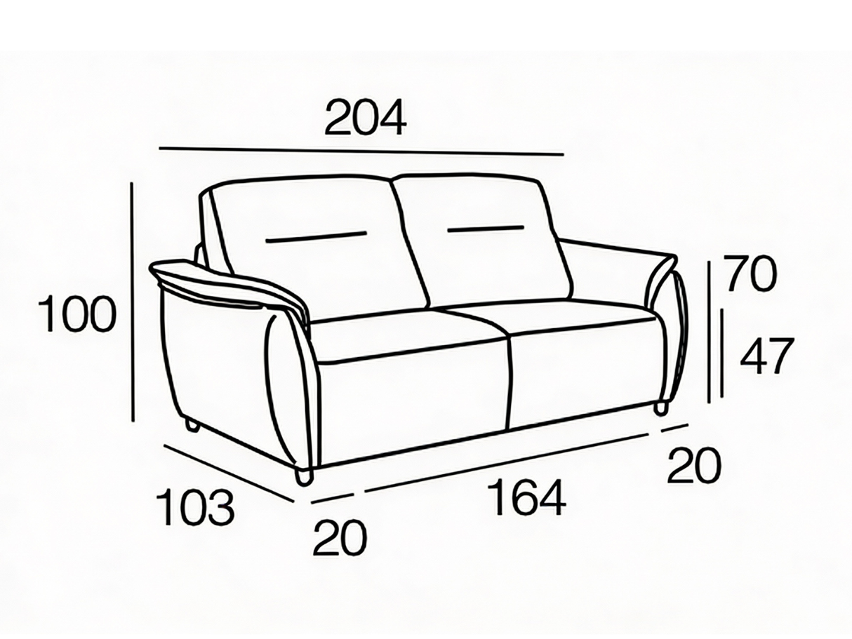 3-seater convertible sofa L174cm - Zetto