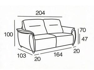 3-seater convertible sofa L174cm - Zetto