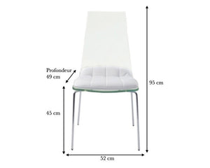 Schéma dimensions – Angelina – blanc – 52×95×49 cm