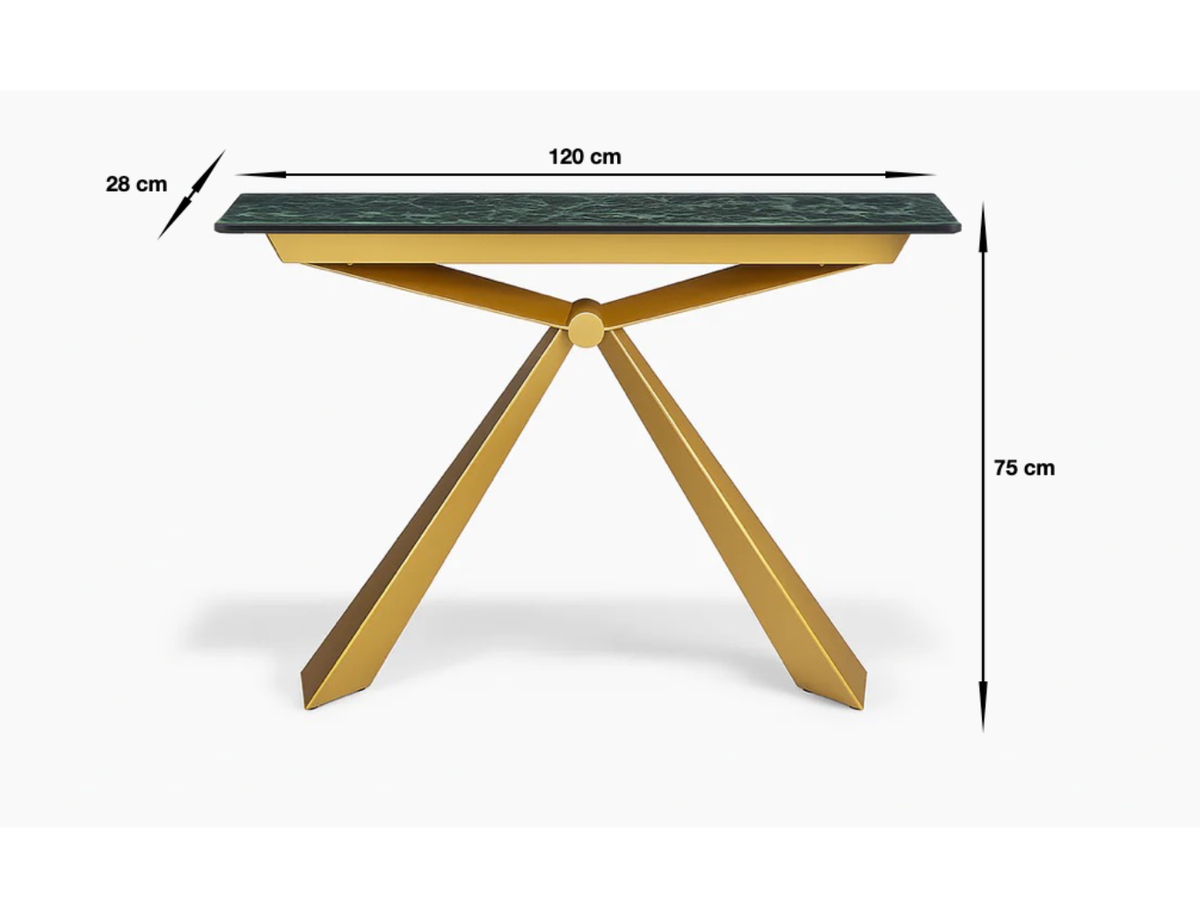 Genesy console d'entrée marbre design – zoom piètement métal doré
