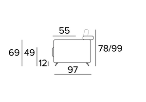 3-seater convertible sofa L191cm - Lora
