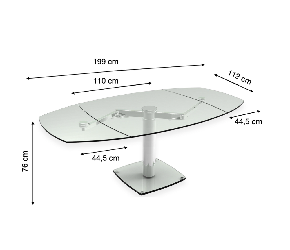 Table extensible en verre - Gia