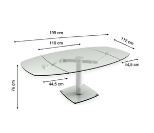 Table extensible en verre - Gia