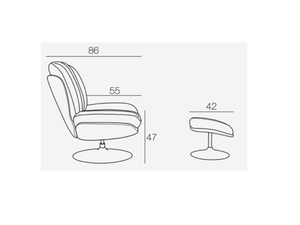 Fauteuil en tissu pivotant de salon - Lisa