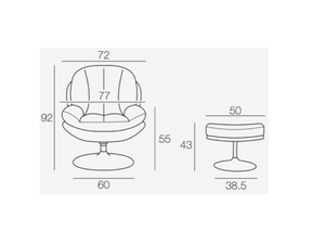 Fauteuil en tissu pivotant de salon - Lisa