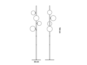 Lampadaire de salon noir design - Corollan
