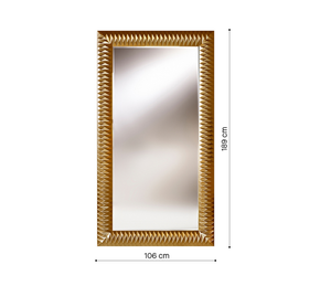 Grand miroir mural design moderne rectangulaire gold - Nickyta