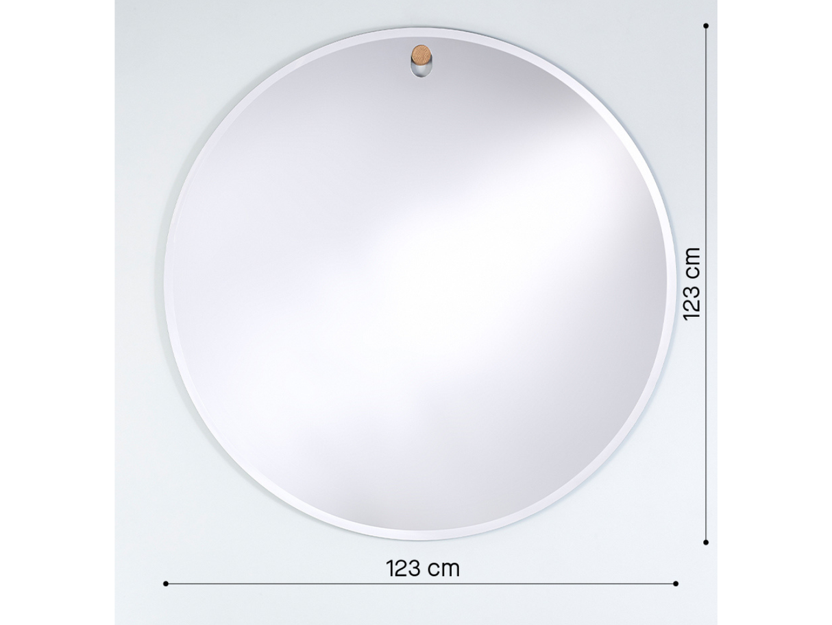 Large round designer mirror 123x123cm - Globo