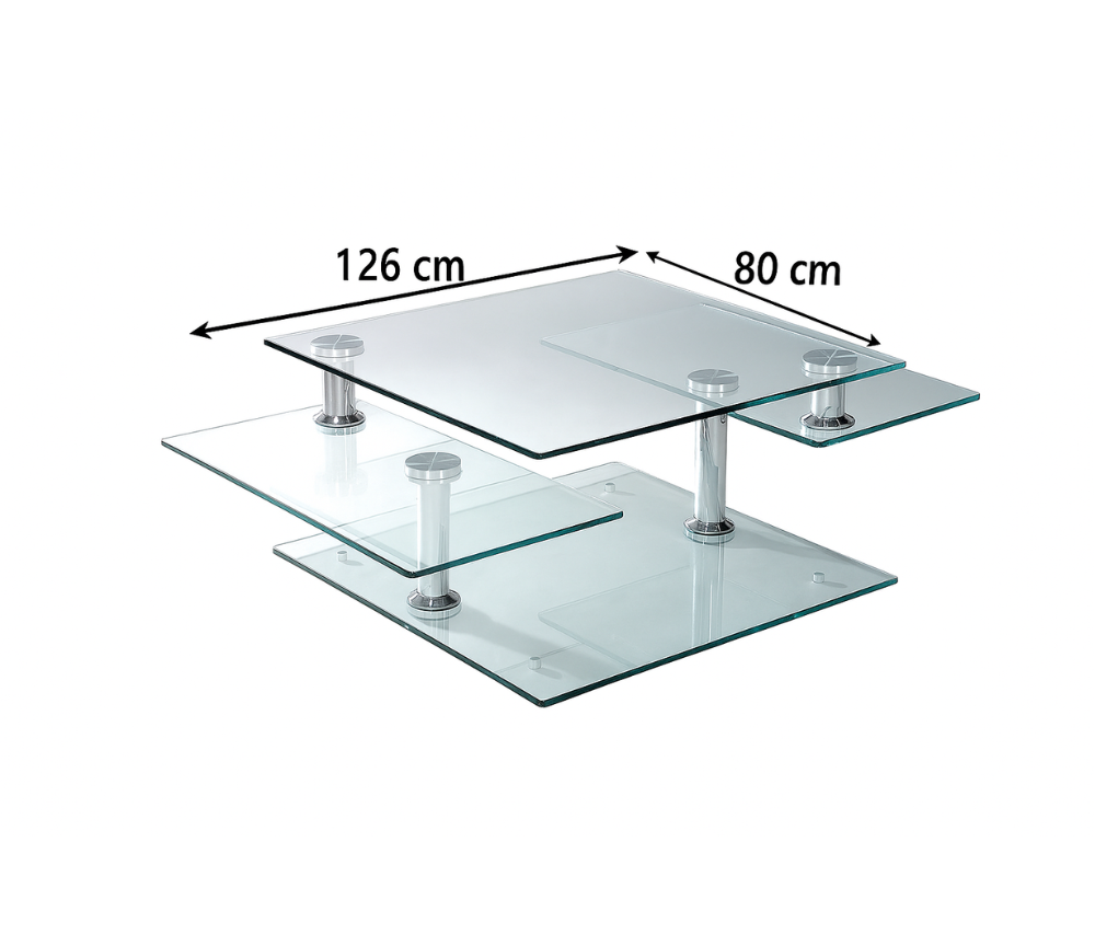 Table basse en verre pivotante - Moni