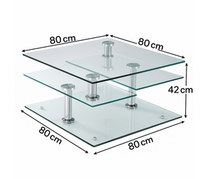 Table basse en verre pivotante - Moni