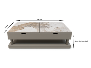 Table plateau relevable céramique - Torina