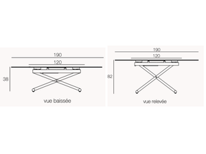 Table relevable extensible ceramique bois - Lunella