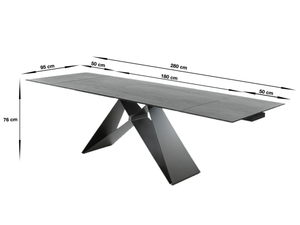 Table céramique grise extensible - Eddy