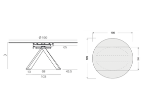 Table céramique marbre extensible - Grande Austin