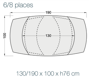 dimensions de la Table extensible en céramique marbre blanc design - Souffle d'intérieur