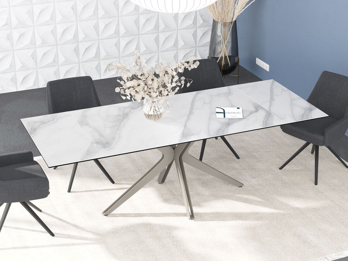 Table ceramique extensible effet marbre - Indina