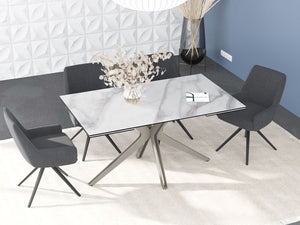 Table ceramique extensible effet marbre - Indina