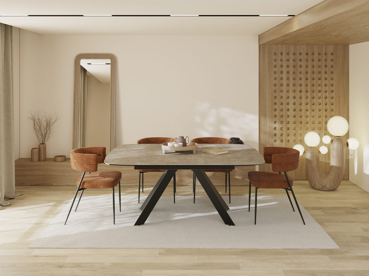 Table carré extensible céramique argile - Mex