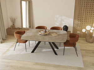 Table carré extensible céramique argile - Mex