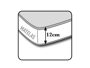 Dessin du matelas du fauteuil lit 1 place convertible rapido en tissu  - Souffle d'intérieur