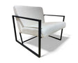 Fauteuil bouclette blanc en tissu confortable et design - Souffle d'intérieur 