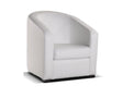 Fauteuil cabriolet en cuir blanc contemporain avec zoom sur accoudoir - Souffle d'intérieur