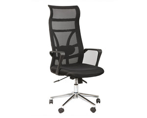 Fauteuil bureau design noir sur roulettes - Souffle d'intérieur